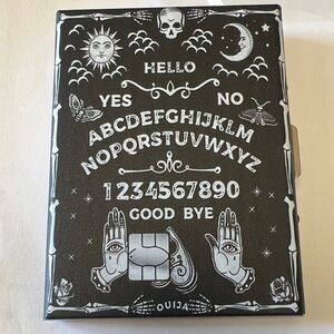 Ouija Board Design Metal Card Holder Wallet - Black & White